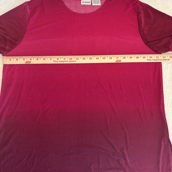 Vintage 90s Liz Baker Lycra Top Dark Rose Fuchsia Hombre Women's Top Size XL - Picture 8 of 12